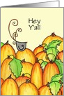 Pumpkin Patch With Whimsical Blackbird Thanksgiving card