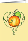 Swirly Pumpkin Heart Thanksgiving card