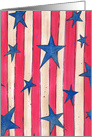 Primitive Stars & Stripes Fourth of July card