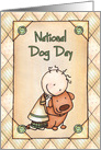 Stick Figure Boy with Dog, National Dog Day card
