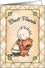 Stick Figure Boy with Best Friend Dog, National Dog Day card