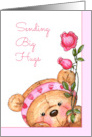 Teddy Bear Sending Big Hugs Get Well card