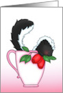 Skunk with 2 Rosebuds Valentine’s Day card