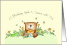 Birthday Wish from Teddy Bear with Honey Jar card