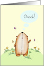 Teddy Bear Standing Outside Looking Up in Awe Congratulations card