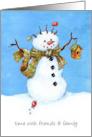 Holidays Christmas Snowman Spending Time with Family and Friends card