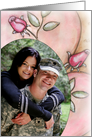 Romantic Roses Photo Insert Engagement Announcement Card