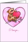 Teddy Bear With Hearts And Roses Valentine’s Day Card