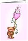 Teddy Bear With Hearts And Ribbons Valentine’s Day Card