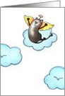 Oh Happy Day, Cat Angel Taking A Ride On Cloud Nine Card