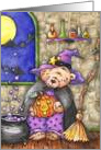 Teddy Bear Witches Brew Halloween Card