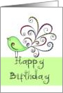 Swirly Chick Happy Birthday Card