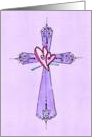 Swirly Purple Cross Easter Blessings Card