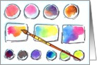 Watercolor Palette Art Show Invitation card