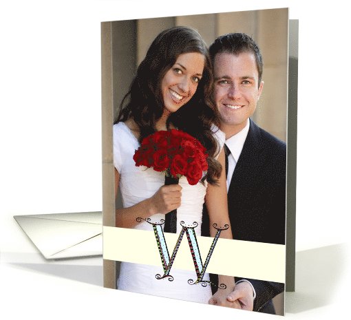 Whimsical W Monogram Blank Photo Insert card (1029181)