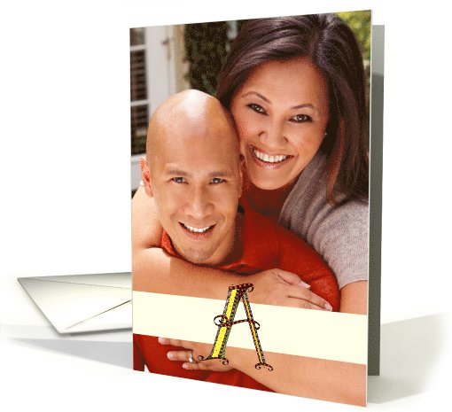 Whimsical A Monogram Blank Photo Insert card (1029189)