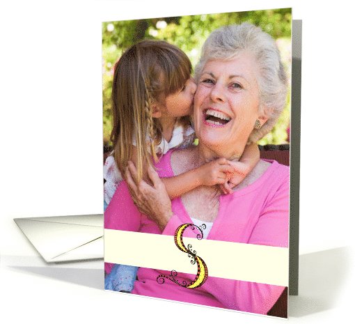 Whimsical S Monogram Blank Photo Insert card (1029195)