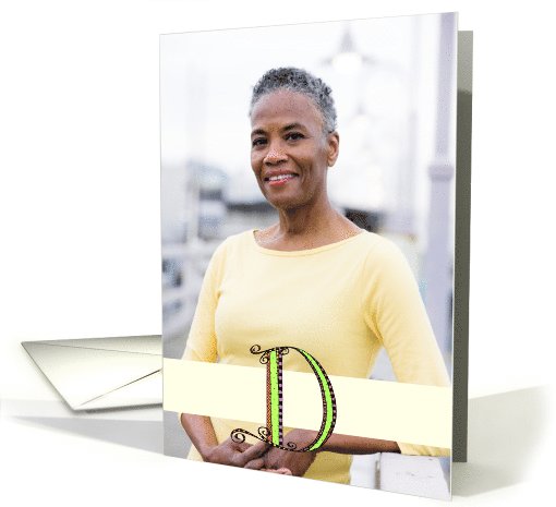 Whimsical D Monogram Blank Photo Insert card (1029237)