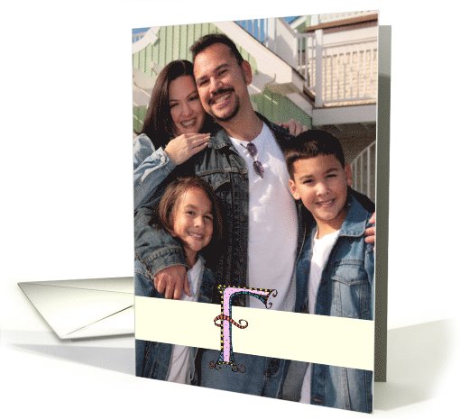 Whimsical F Monogram Blank Photo Insert card (1029427)