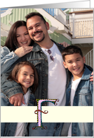 Whimsical F Monogram Blank Photo Insert Card