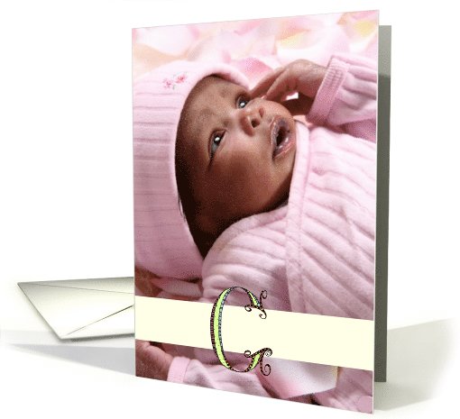 Whimsical G Monogram Blank Photo Insert card (1029433)