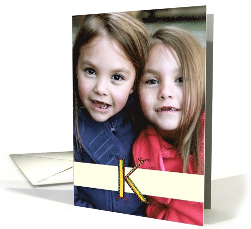Whimsical K Monogram Blank Photo Insert card (1029919)