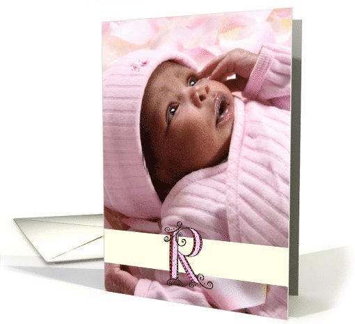 Whimsical R Monogram Blank Photo Insert card (1029945)