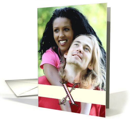 Whimsical X Monogram Blank Photo Insert card (1029985)