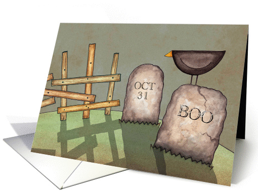 Prim Graveyard Halloween card (1119548)
