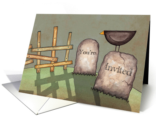Prim Graveyard Halloween Invitation card (1119556)
