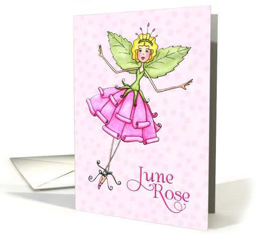 Paper Rose Fairy in June Birthday card (1260920)