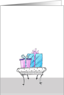 Presents on Footstool Birthday Card