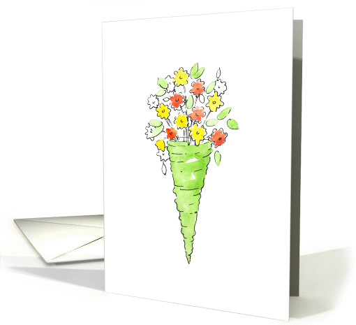 Happy Birthday - Modern Bouquet of Summer Flowers card (1287270)