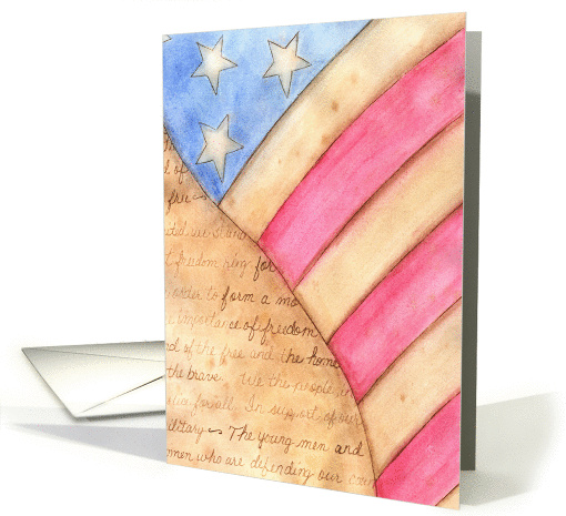 Independence Day - Old American Flag card (1288350)