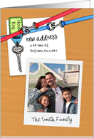 New Address With House Key Photo Insert Card