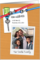 New Address With House Key Photo Insert Invitation card