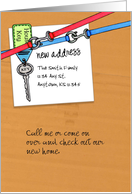 New Address With House Key Announcement card
