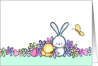 Bunny, Chick, and Butterfly Easter Card