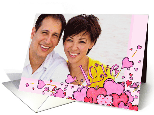 Heart Explosion with Love Valentine's Day Photo Insert card (1418352)