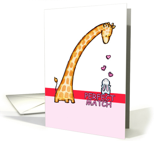 Perfect Match Giraffe & Bunny Valentine's Day card (1460698)