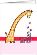 Perfect Match Giraffe & Bunny Valentine’s Day Card