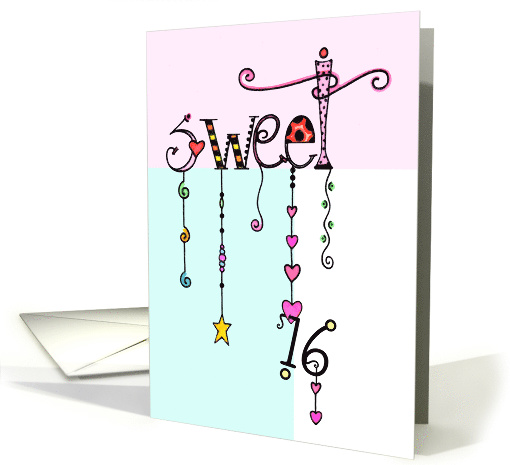 Sweet 16 Dangles Birthday card (1539354)