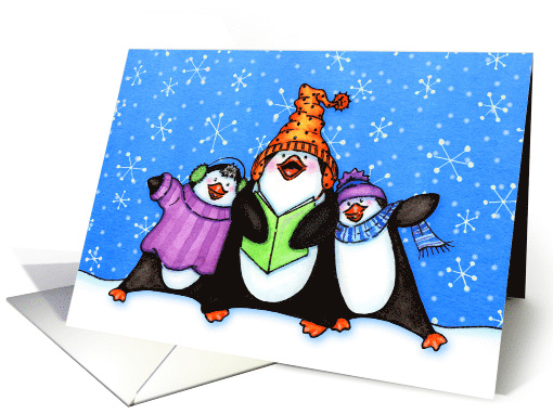 Penguin Christmas Carolers card (1551158)