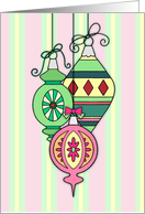 Retro Christmas Ornaments card