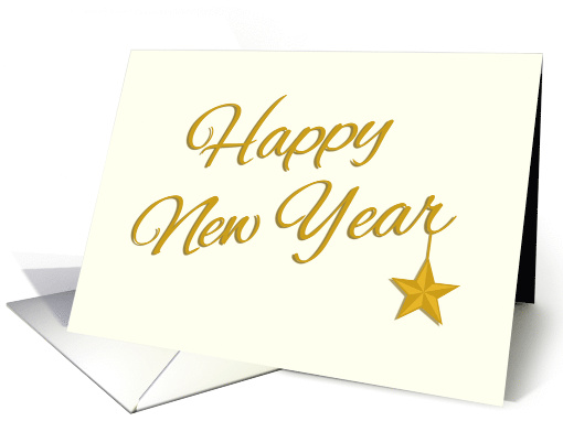 Elegant Happy New Year in Gold Color Text card (1551714)