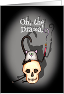 Oh the Drama Hamlet Cat Play Invitation card