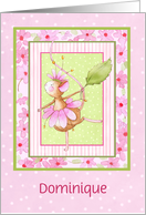 Custom Ballerina Mouse Dressed In Pink Flowers, Girls Birthday card
