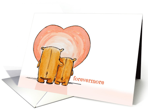 Forevermore Bears Wedding Anniversary with Heart Moon card (1587210)