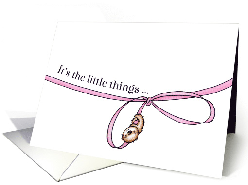 It's the Little Things Baby Sloth on a Ribbon Thank you card (1587240)