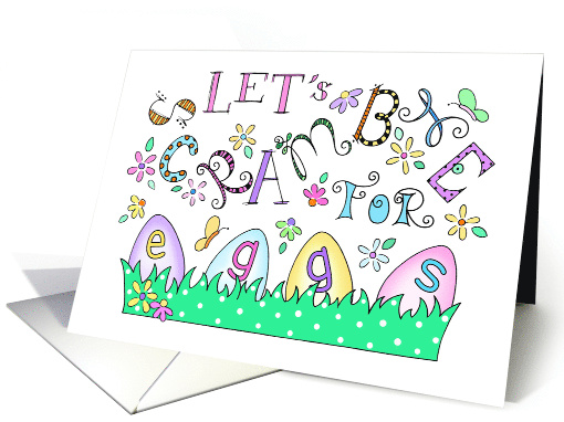 Let's Scramble for Eggs Easter Egg Hunt Invitation card (1605454)